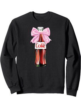 Classic Sweatshirt with Pink Bow | Cozy Diet Coke Inspired Fashion Top
